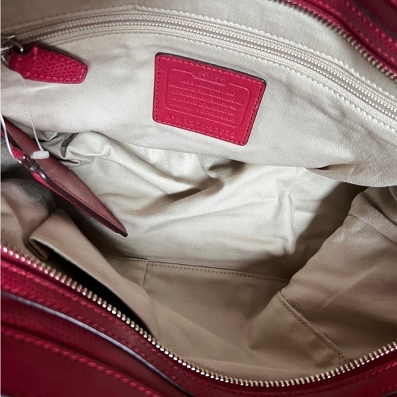 Coach Pinnacle Harper Satchel Bag with Detachable Shoulder Strap, Red Lizard - Picture 4 of 16